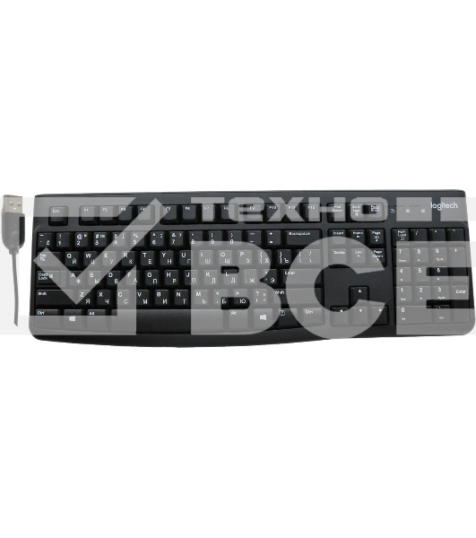 Клавиатура проводная Logitech K120 for business, USB черный (неоригинальная гравировка)