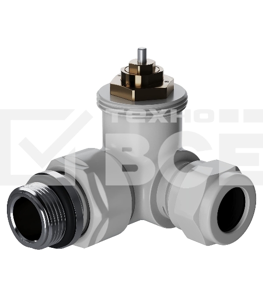 Набор термостатический трехосевой Royal Thermo Design Pro 15мм М30х1,5 (белый)