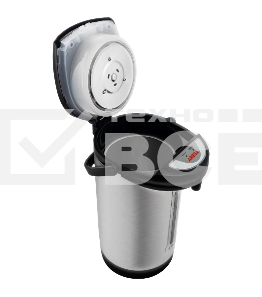 Термопот Aresa AR-4001 '230 В, 50 Гц, 650 Вт, Объем: 3 л Мощность: 650 Вт, Материал корпуса: нержавеющая сталь Материал колбы: нержавеющая сталь Закрытый нагревательный элемент Механическая помпа Поддержание температуры Индикатор уровня воды Индикация режима работы Электронное управление Длина шнура: 1 м 2 температурных режима Блокировка крышки Автоматическое отключение при закипании Защита от перегрева и включения без воды Съемная крышка Съемный шнур Ручка для переноски'