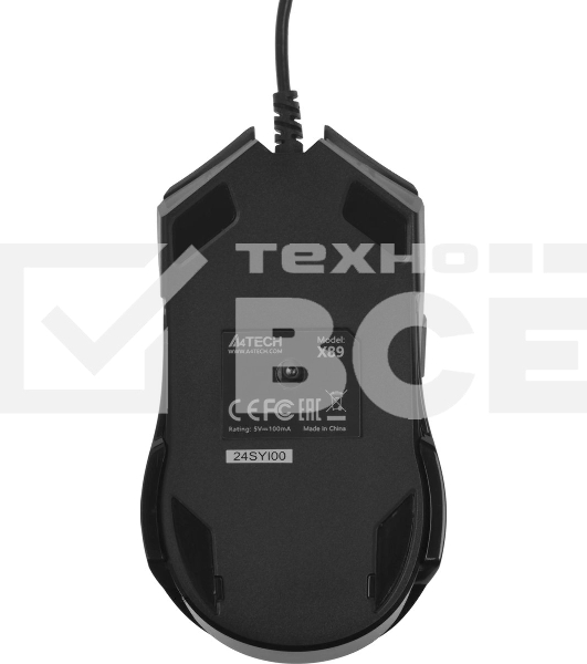 Мышь проводная A4Tech X89 Maze черный, 2400 dpi, USB, кнопки - 8