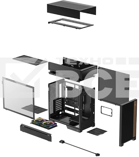 Корпус DeepCool CL660, Midi-Tower, чёрный, 2 x 120 мм