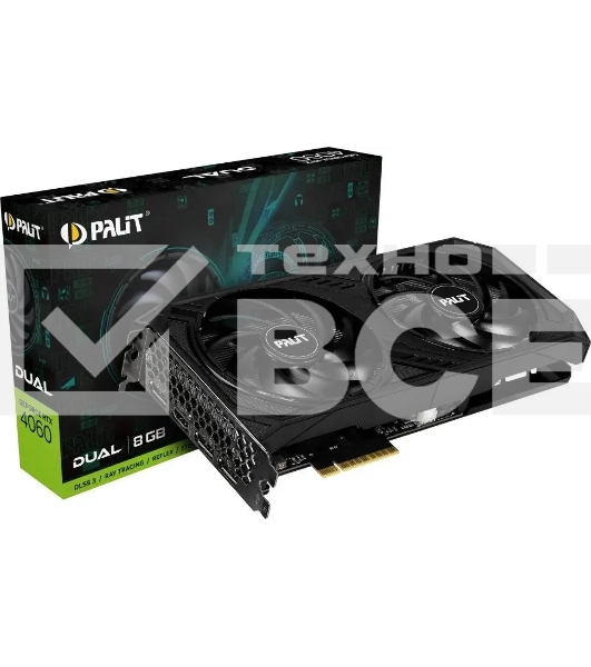 Видеокарта Palit PA-RTX4060 DUAL 8GB 8192Mb 128 GDDR6 1830/17000 HDMIx1 DPx3 HDCP Ret
