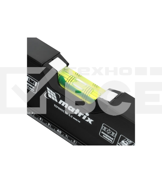 Уровень алюминиевый Matrix, усиленный, фрезерованный, 3 глазка, 2 комп. рукоятки, 800 мм