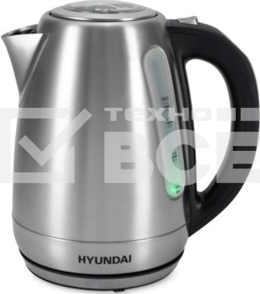 Чайник электрический Hyundai HYK-S8408 1.7л. 2200Вт серебристый матовый/черный (корпус: нержавеющая сталь)