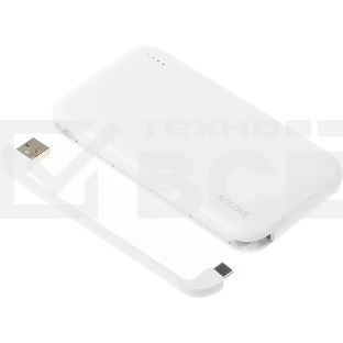 Портативный аккумулятор Solove W7 10000mAh QC3.0 12W 3A USB-A/USB-C белый (W7 WHITE RUS)