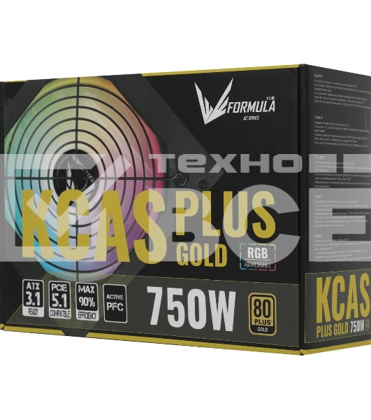 Блок питания Aerocool / Formula ATX 750W AC KCAS PLUS GOLD 750W RGB 80 PLUS gold (20+4pin) APFC 120mm fan color LED 8xSATA RTL