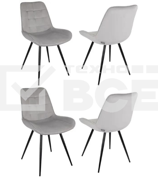 Стул для дома Бюрократ CH-K2_4 комплект 4 шт св. серый Holland 09 металл черный на ножках (CH-K2_1/HL09_4)