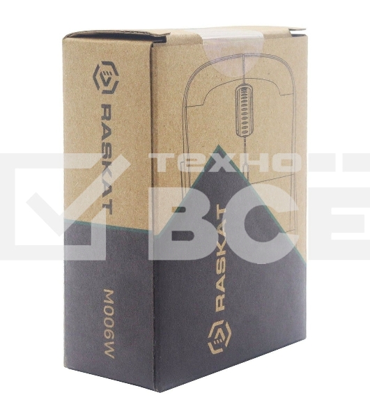 Мышь беспроводная Raskat M006W черный, 1600 dpi, радиоканал, USB, кнопки - 6