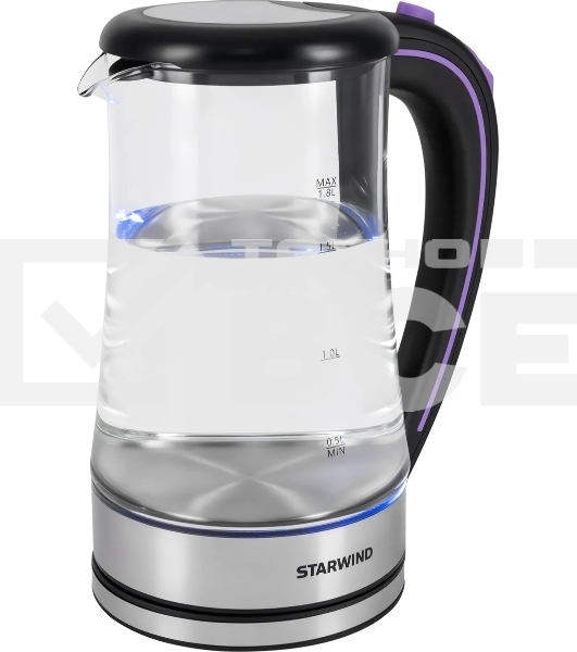 Чайник электрический Starwind SKG4045 1.8л. 1800Вт черный/серебристый корпус: стекло