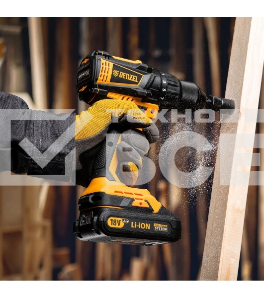 Дрель-шуруповерт аккумуляторная Denzel BLDL-IB-18-02, 18В, 2 АКБ, Кейс