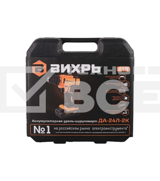 Дрель-шуруповерт аккумуляторная Вихрь ДА-24Л-2к 72/14/18, Аккумуляторная, 24В