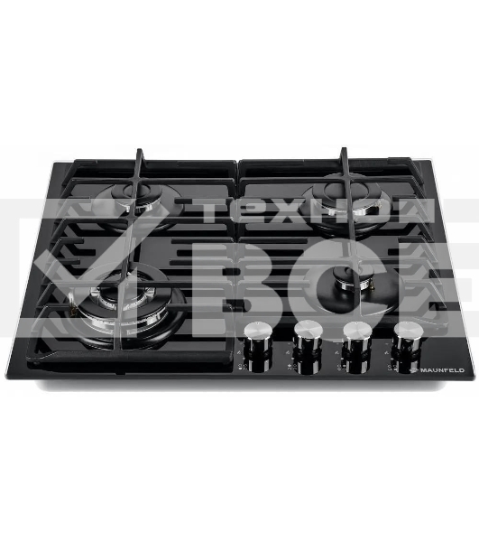Газовая варочная панель Maunfeld EGHG.64.63CB/G, 4 конфорки, закаленное стекло, черный