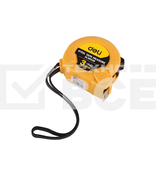 Рулетка Deli DL9003B 3м*16мм Метрическая. Корпус ударопрочный.