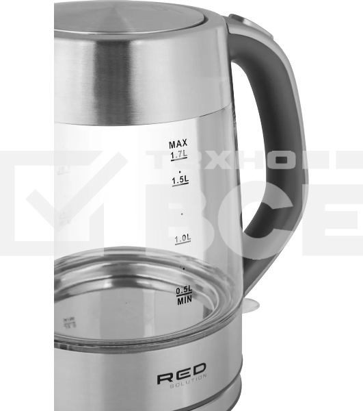 Чайник электрический Red Solution RK-G138 1.7л. 2200Вт серый (корпус: стекло)
