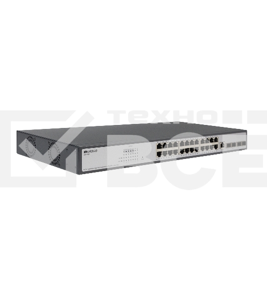 Коммутатор ORIGO Managed L3 Switch 24x1000Base-T PoE, 4x10GBase-X SFP+, PoE Budget 370W, RJ45 Console, 19
