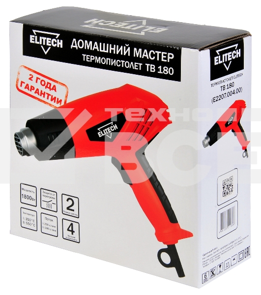Термопистолет электрический ELITECH ДМ ТВ 180 (E2207.004.00) (202425)