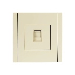 Розетка компьютерная IEK FORTE&PIANO FP432 RJ45 кат.5E ваниль, фото 1