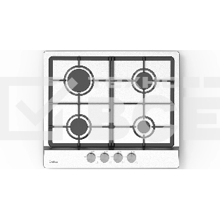 Газовая варочная панель Evelux HEG 633 X Hi-Tech, 60 см, 4 конфорки, чугунные решетки, газ-контроль, электроподжиг, механическое управление, нержавеющая сталь