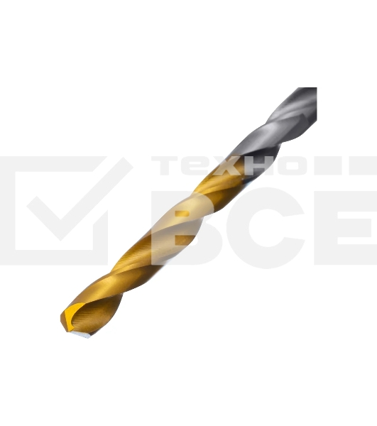 Сверло спиральное по металлу Denzel 4 x 75мм, Р6М5, Golden Tip