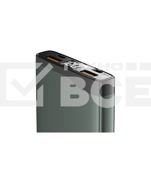 Портативный аккумулятор OLMIO QL-10, 10000mAh, 22.5W, QuickCharge3.0/PowerDelivery, LCD, серый