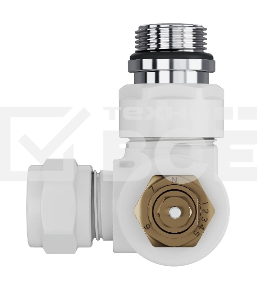 Набор термостатический трехосевой Royal Thermo Design Pro 15мм М30х1,5 (белый)