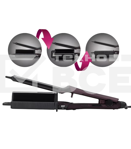 Щипцы-ГОФРЕ Polaris PHS-6011 КT фиолетовый, 95 вт, керамика, создание разных локонов