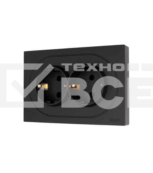 Розетка 2-м LEZARD СП OSEN с заземл. ПБТ, механизм, черный бархат 743-4200-127B