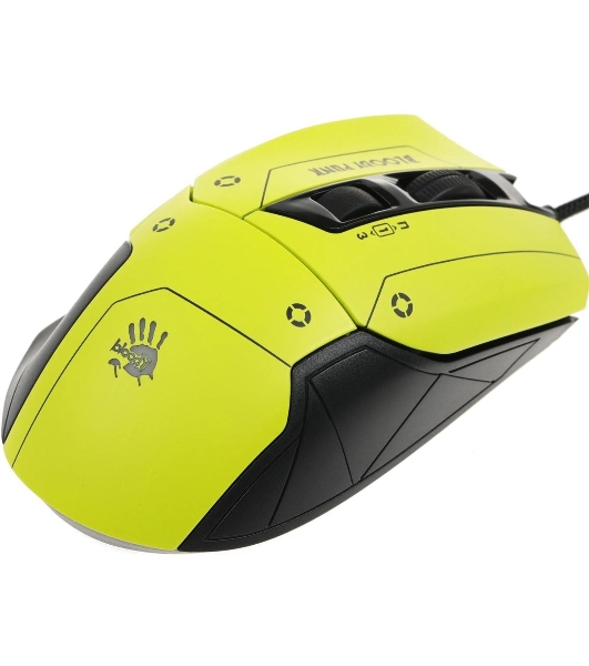 Мышь проводная A4Tech Bloody W70 Max желтый/черный, 10000 dpi, USB, кнопки - 9