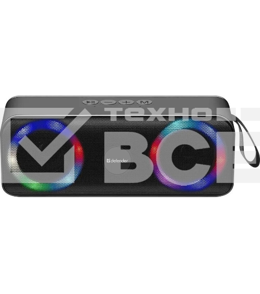 Акустическая система Defender LIGHT/BT/FM/USB/TF/AUX Q1 черный 10 Вт