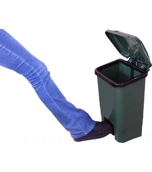 Мусорный контейнер полимерный ТАРА.РУ МКТ 30 зеленый 30л., в комплекте, с педалью, с пакетодерж. 36517