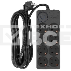 Сетевой фильтр Ippon BK-8-EU-5-16-B 5м (8 розеток) черный (коробка), фото2