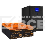 Комплект ИБП EX295991RUS + батарея 45Aч EX285666RUS 4шт (инвертор, синус, для котла) ExeGate SineTower SZ-5000.LCD.AVR.2SH.1C13.T.RJ.USB <5000VA/4000W, чистый синусоида, LCD дисплей, AVR, 2*Schuko+1*C13+клеммы, RJ45/11, USB, линейно-интерактивный, Black> , фото 1