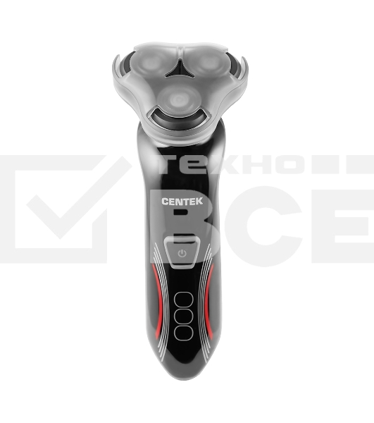 Бритва Centek CT-2159 (черн/хром) 3 плавающие головки, аккумулятор+работа от сети, Li-Ion600мАч