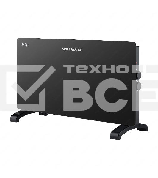 Конвектор Willmark WCH-2000GB (стекл.панель, 2000Вт, 2 реж., термостат, черный)