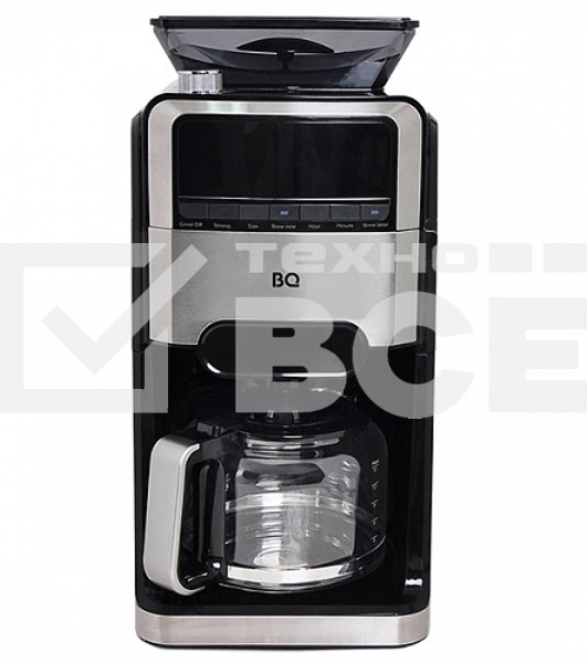 Кофеварка капельная со встроенной кофемолкой BQ CM3002 черный-стальной, исп. кофе - зерновой/молотый, 1.5 л, 1400 Вт