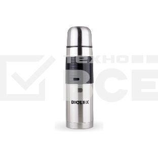 Термос Diolex DXR-500-1 500 мл. с узким горлом, резиновая встака на корпусе, нержавеющая сталь