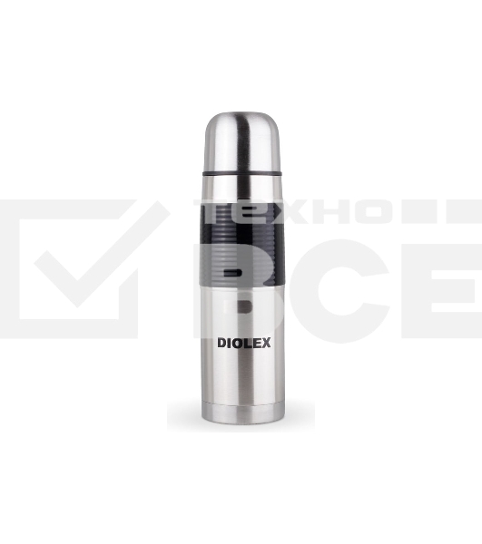 Термос Diolex DXR-500-1 500 мл. с узким горлом, резиновая встака на корпусе, нержавеющая сталь