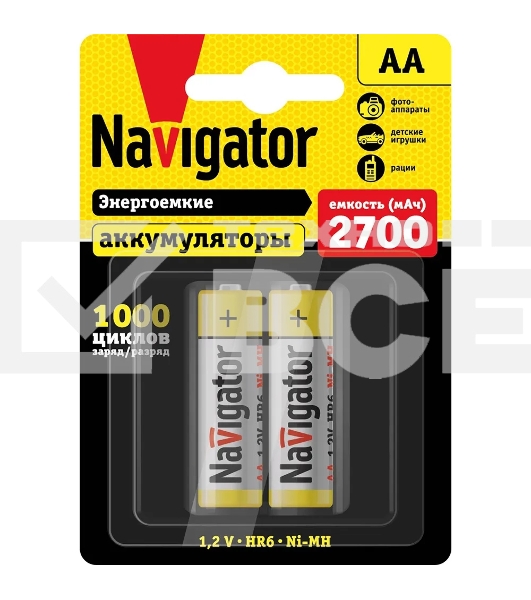Аккумулятор NAVIGATOR NHR-2700-HR6-BP2, 1.2 В