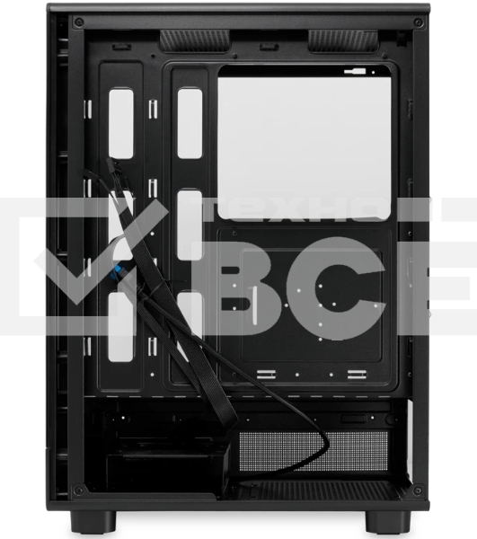 Компьютерный корпус без блока питания HSPD F510, Panoramic Mid Tower, черный, TG, 0.5 SPCC, no fans ATX, mATX, mITX 180/280/160мм 1x2.5', 1x3.5', 7xPCI 1xUSB-A 3.0, 1xUSB-A 1.0 356x218x467мм