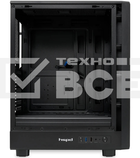 Компьютерный корпус без блока питания HSPD M510, Mesh Mid Tower, черный, TG, 0.5 SPCC, no fans ATX, mATX, mITX 180/280/160мм 1x2.5', 1x3.5', 7xPCI 1xUSB-A 3.0, 1xUSB-A 1.0 517x277x418мм