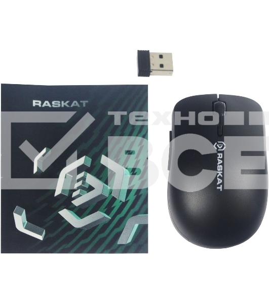 Мышь беспроводная Raskat M006W черный, 1600 dpi, радиоканал, USB, кнопки - 6