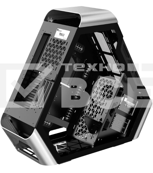 Компьютерный корпус JONSBO TR03-G Silver без БП, боковая панель из закаленного стекла, mini-ITX, micro-ATX, ATX, серебристый