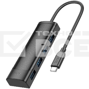 Разветвитель USB-C Hoco HB41 Type-C 4порт. черный
