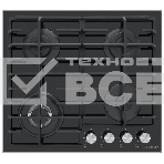 Газовая варочная панель Maunfeld EGHG.64.63CB/G, 4 конфорки, закаленное стекло, черный, фото 1