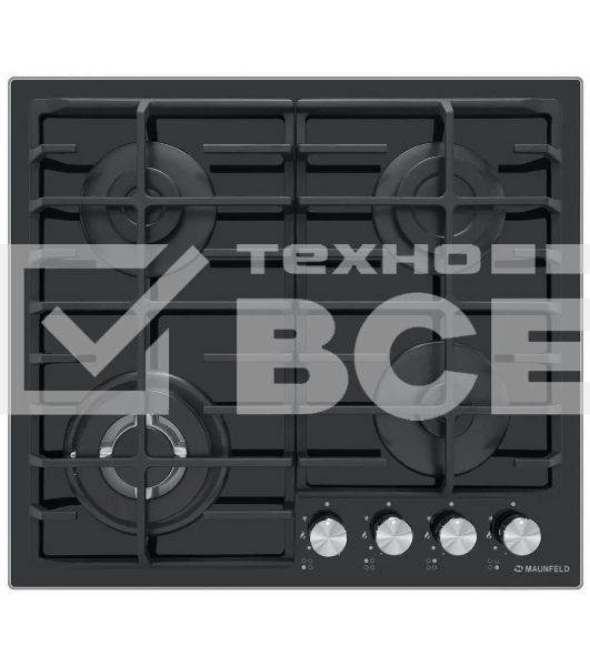 Газовая варочная панель Maunfeld EGHG.64.63CB/G, 4 конфорки, закаленное стекло, черный