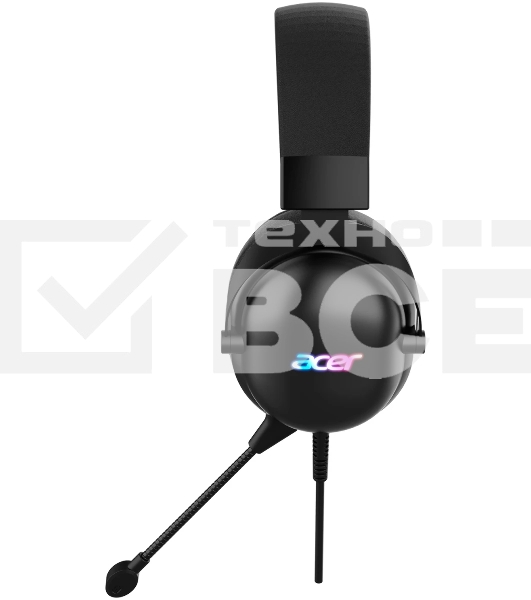 Гарнитура Acer AHW122 чёрный, проводная, USB, подсветка