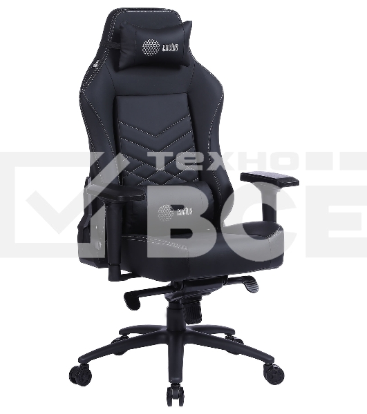 Кресло игровое Cactus CS-CHR-0112BL-M, массажное, с подголовником, черный