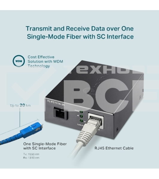 Медиаконвертер TP-Link TL-FC111A-20 WDM 10/100 Мбит/с SMB