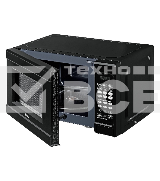 Микроволновая печь BBK 20MWS727SB чёрный, 20 л, 700 Вт, переключатели - сенсор