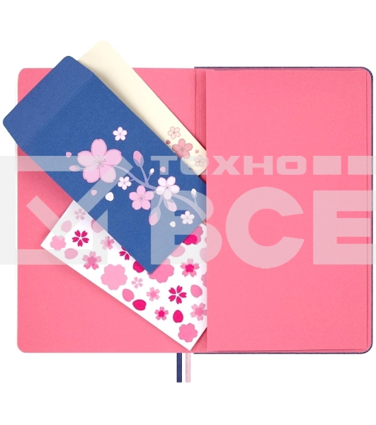 Блокнот Moleskine LIMITED EDITION SAKURA LESU08QP060 Large 130х210мм, обложка текстиль, 176 страниц, линейка, синий, 2025